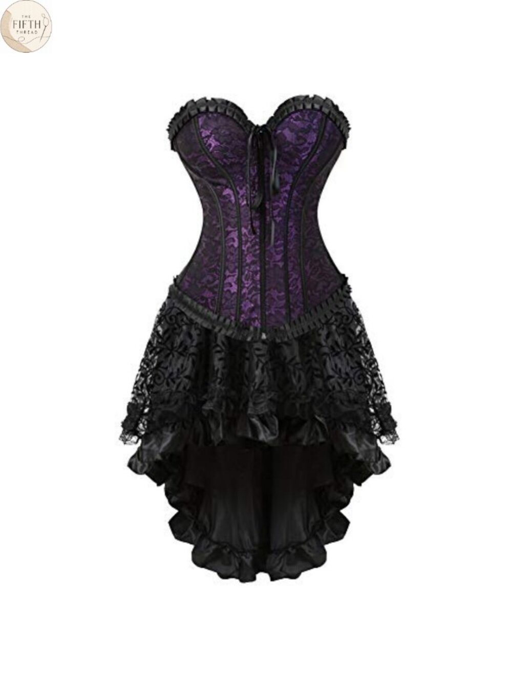 Lace Up Corset and Skirt Set Steampunk Halloween Renaissance Costume
